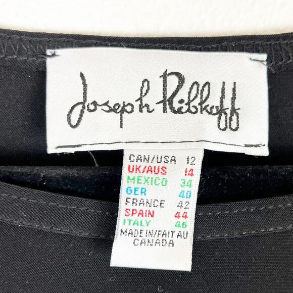 Vintage Joseph Ribkoff Mod Mini Dress Black - Picture 9 of 10